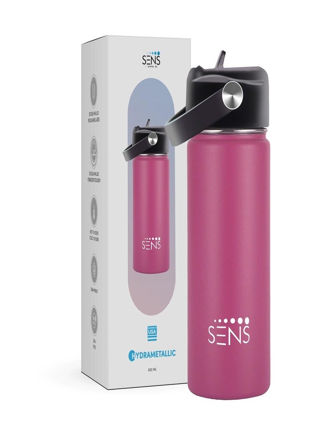 SENS Hydra Metallic Stainless Steel Sipper 500ml Water Bottle Hot or Cold up to 24 Hours | Leak Proof, BPA Free, Eco-Friendly | Travel | Office | Home | Purple - Image 1
